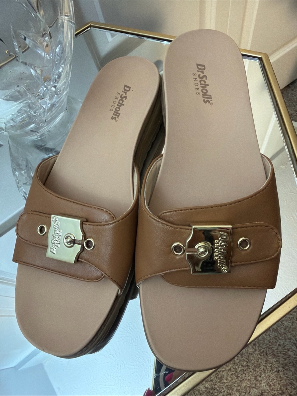 Dr. Scholl's Women's Tan viv mule Slide Sandals sz 8M
